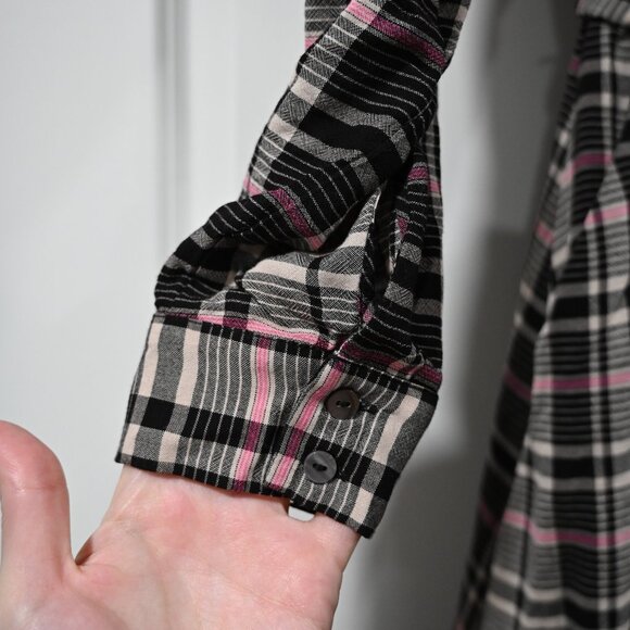 HATCH Small Alyssa Plaid Button Front Shirt Dress Midi Maternity - Picture 5 of 12